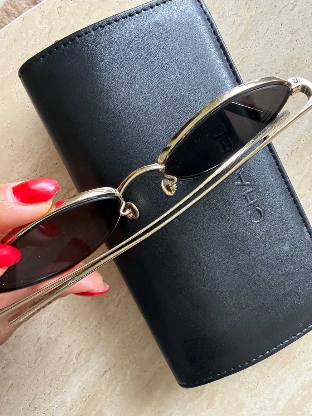 CHANEL Gold Cat Eye Sunglasses - Picture 9 of 12
